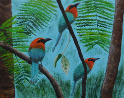 Painting: Broad-billed Motmots